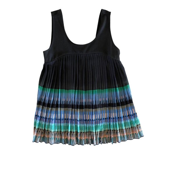 ANTHROPOLOGIE‎ Deletta Pleated Accordion Tank Top XS Flowy Chic - Picture 1 of 10